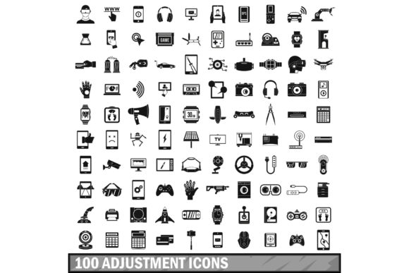 Download 100 Adjustment Icons Set, Simple Style - Premium Resources